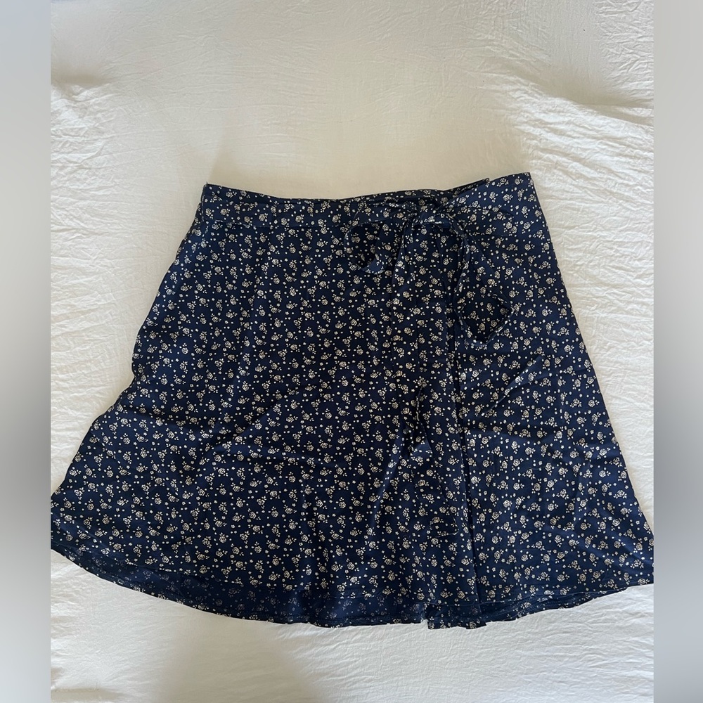 John Galt Blue Floral Genevieve Mini Skirt